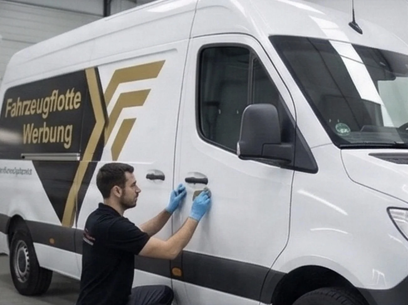Fahrzeugbeschriftung und Werbebeklebung im Studio
