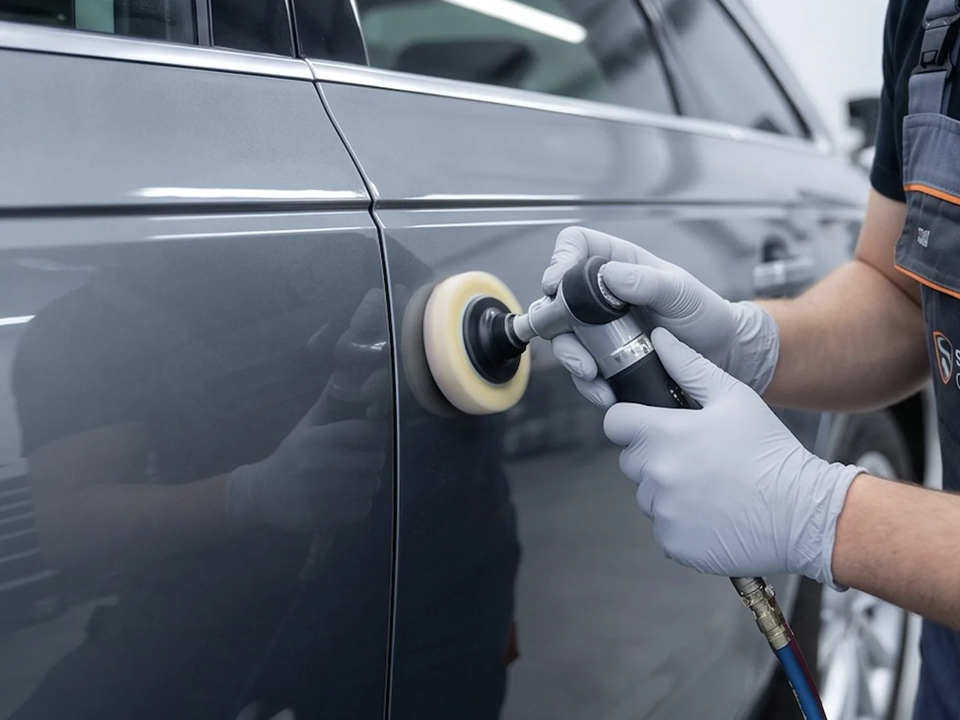 Lackkorrektur mit der Poliermaschine – Kratzer werden per Smart Repair aus dem Lack poliert im GT Service Studio in Eichenau bei München